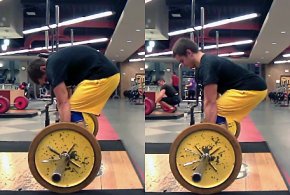 Again, compare the hip perspectives and leg perspectives associated with the round right back deadlift (kept) together with flat straight back deadlift (right).