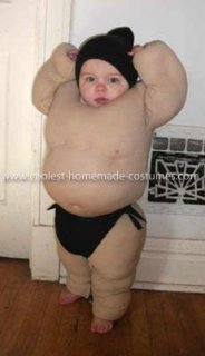 home made Baby Sumo Costume